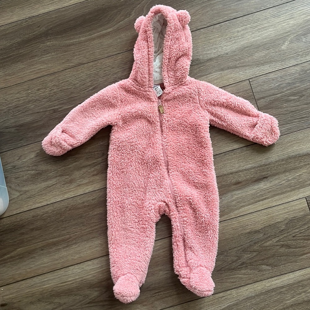 Carters 6 month baby girl snowsuit with hand covers